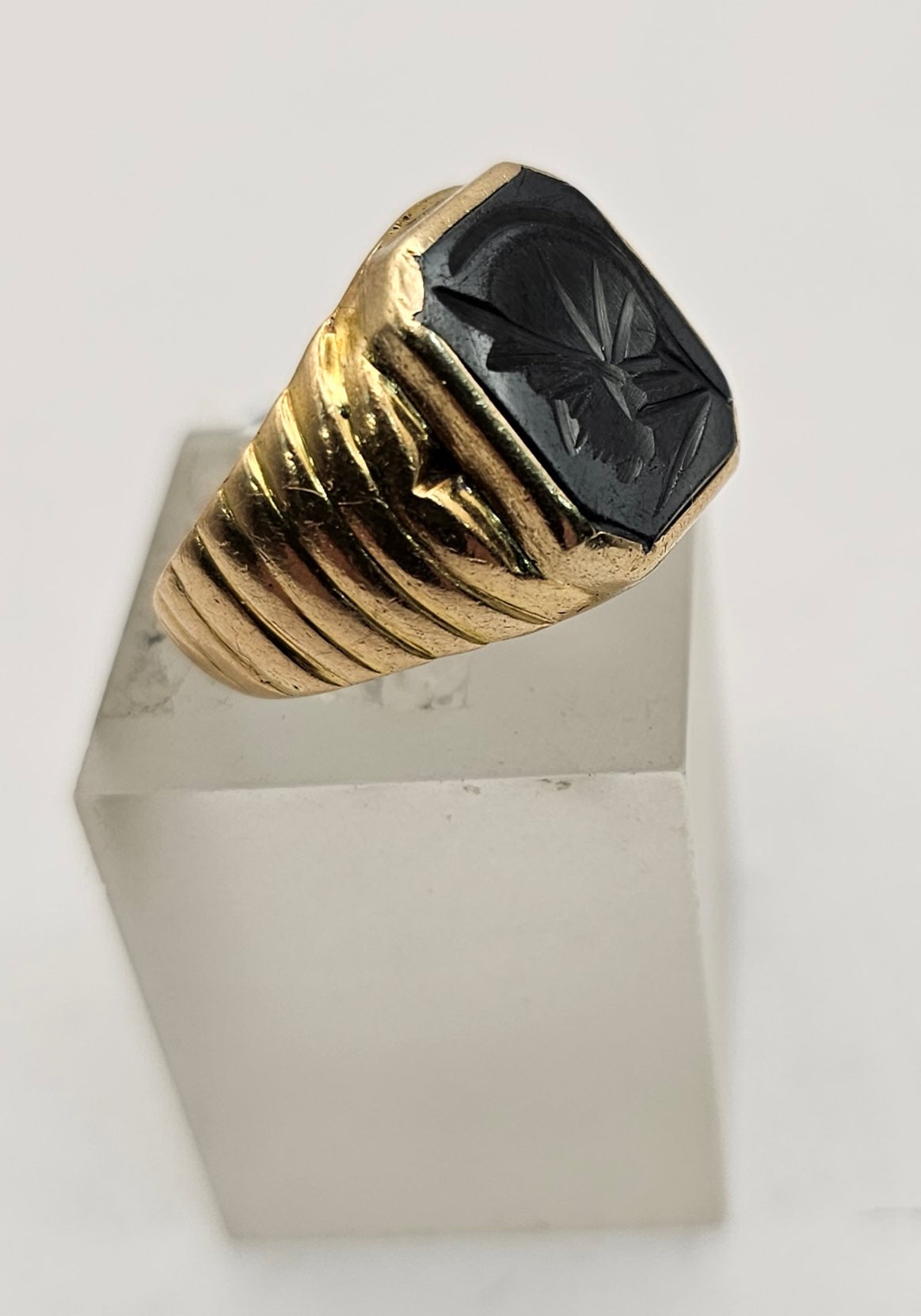 Vintage  Hematite Intaglio  Ring