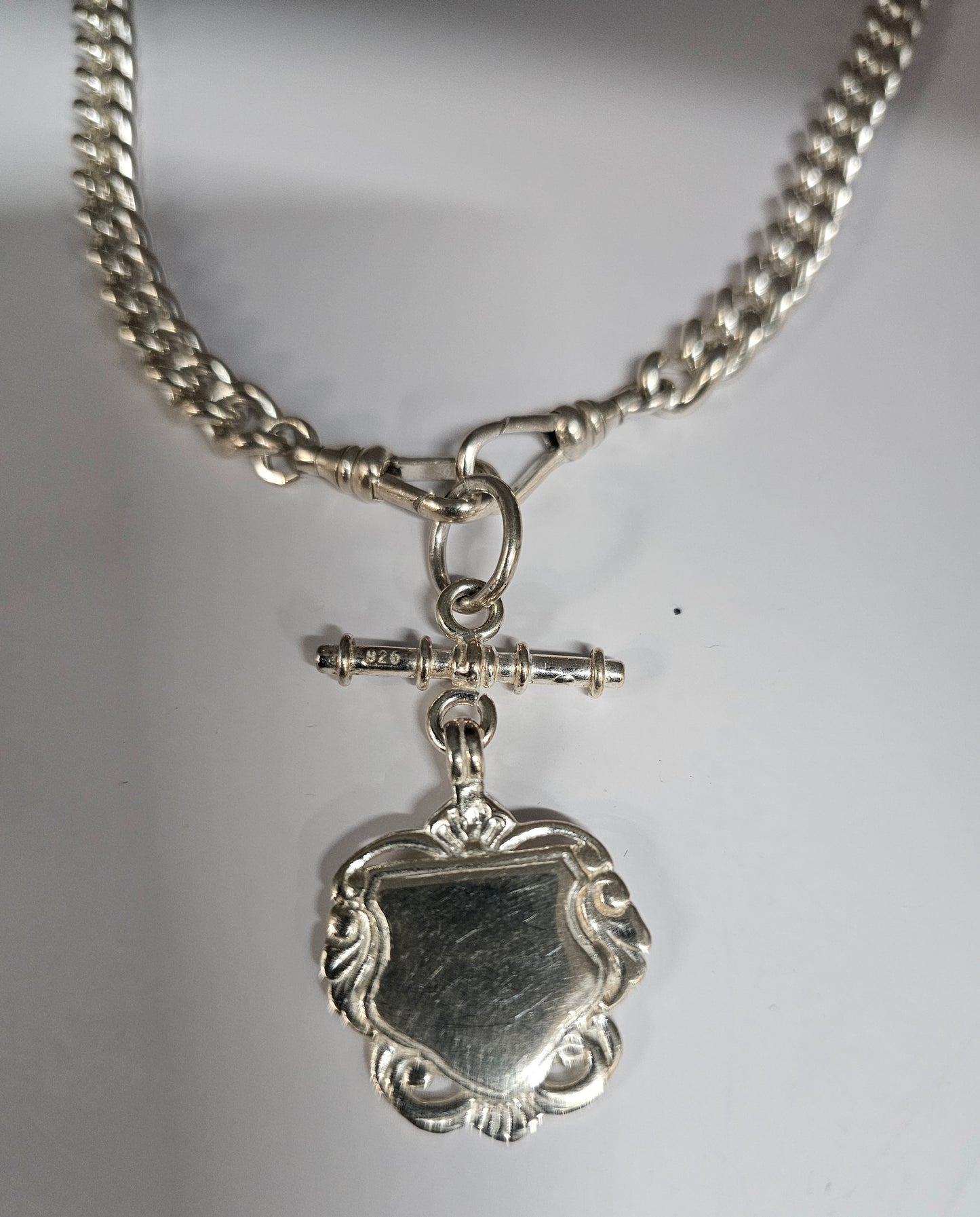 Silver  curbs chain  necklace