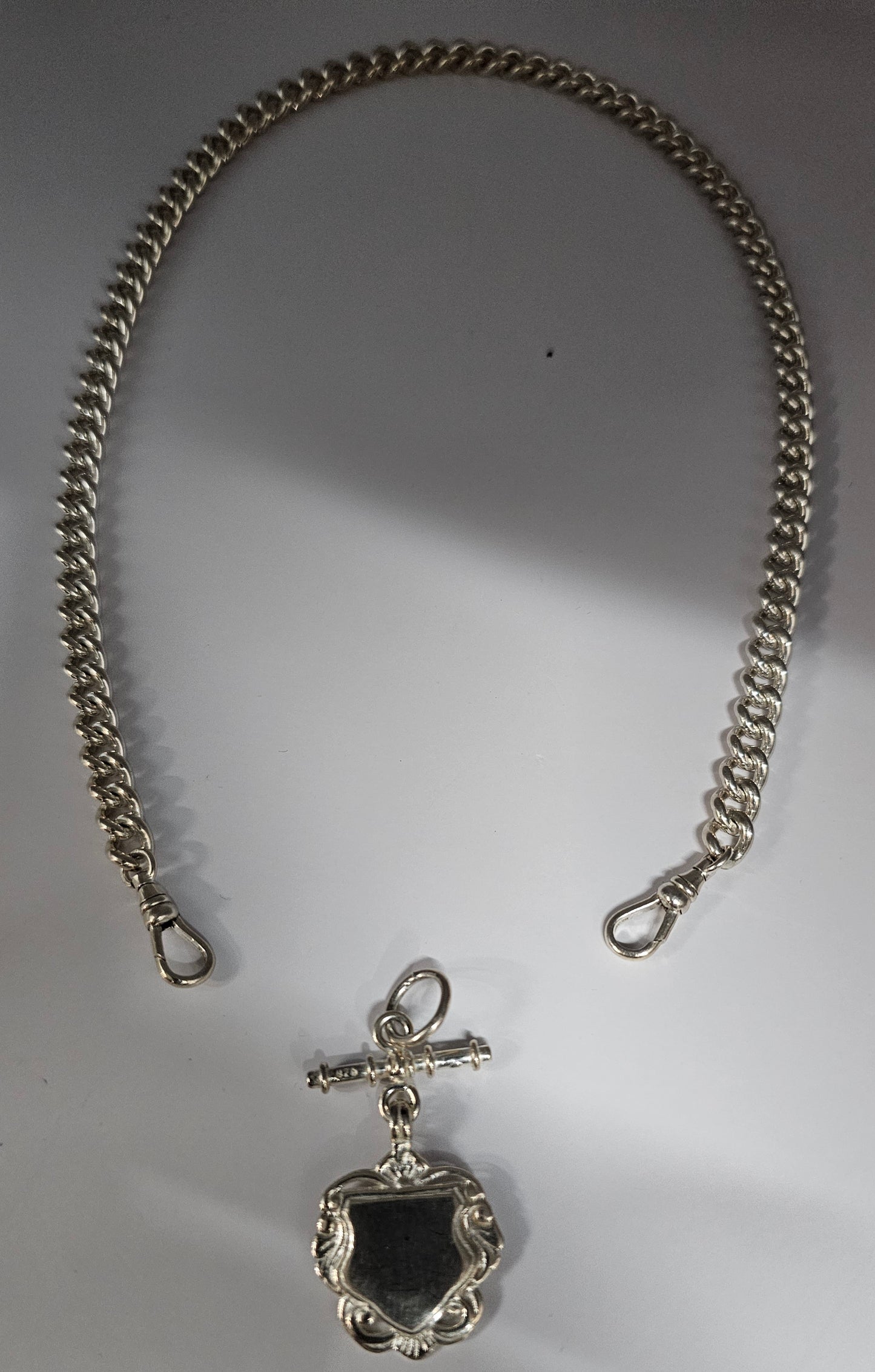 Silver  curbs chain  necklace