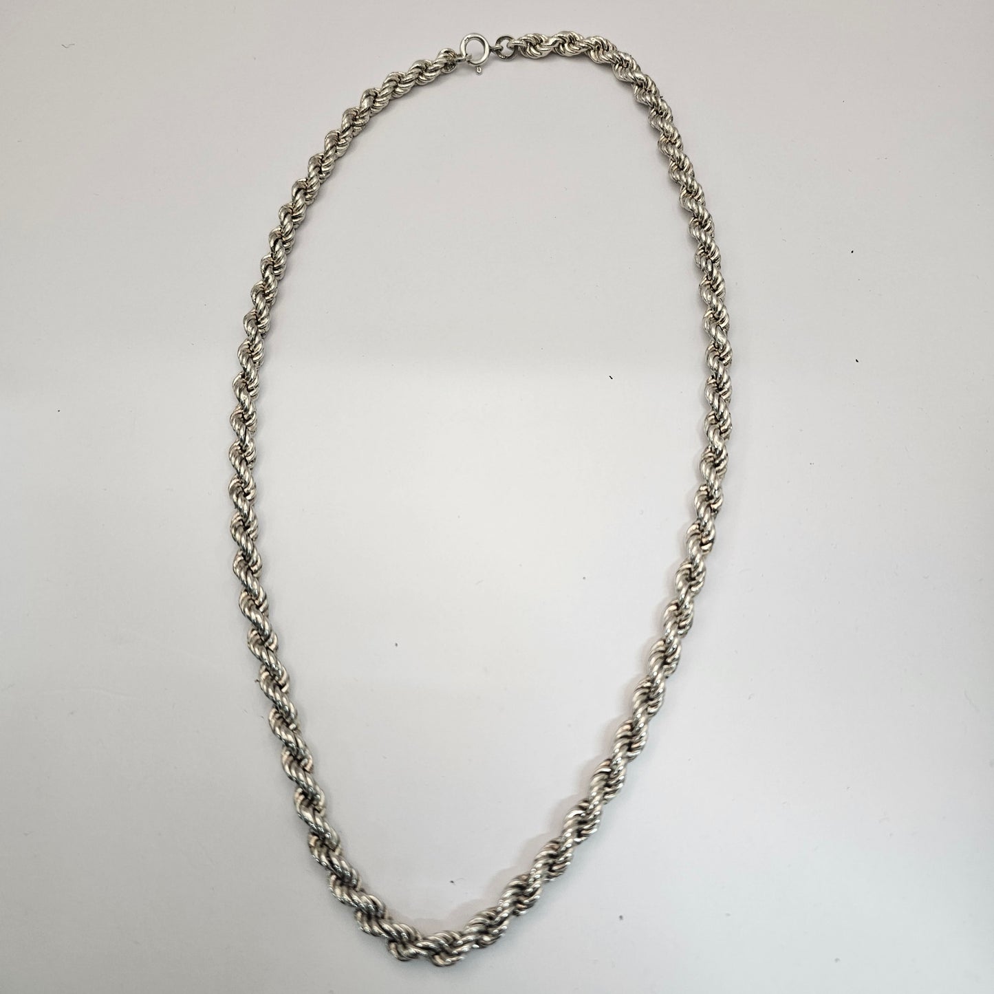 Twisted rope silver chain