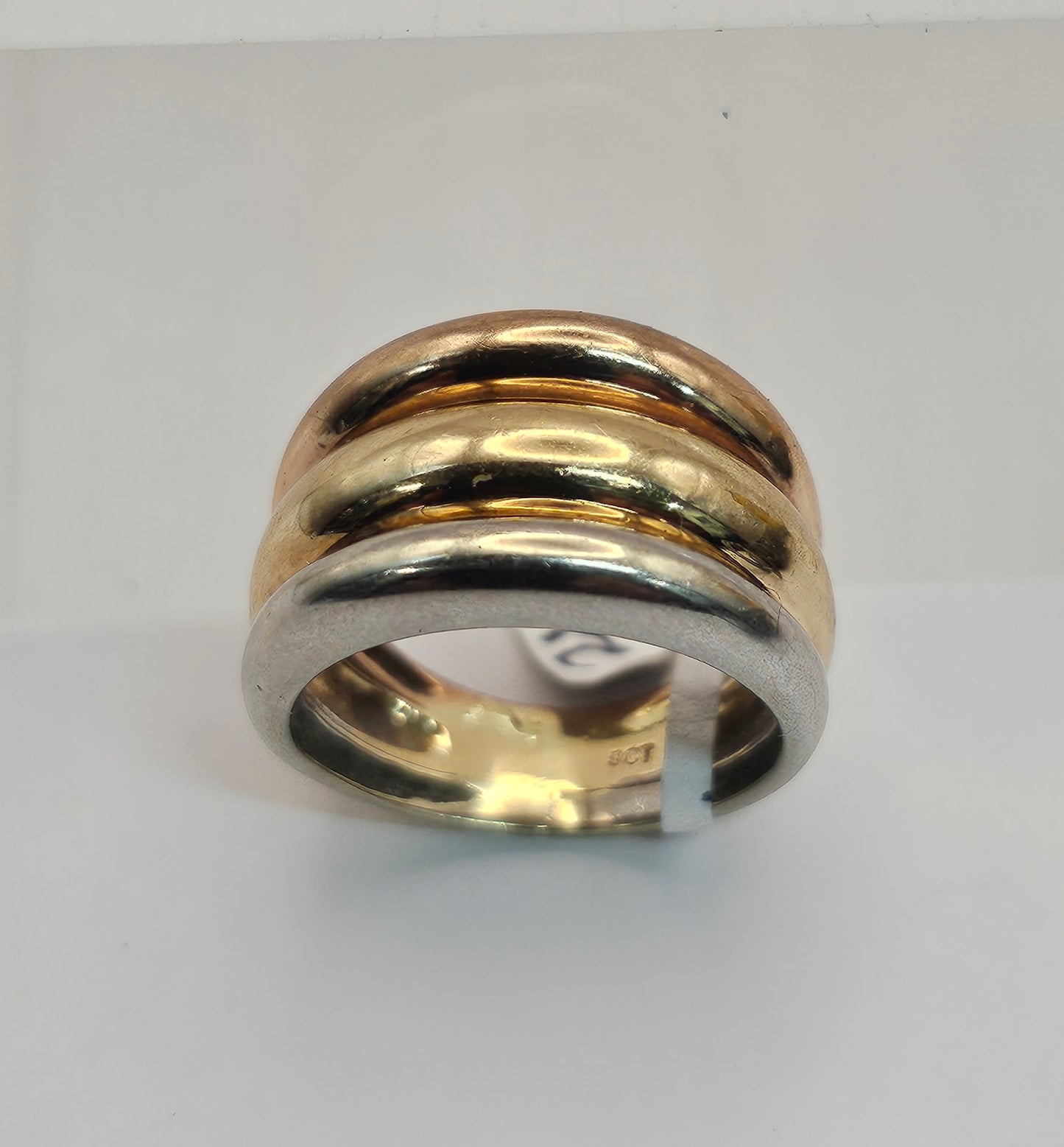 9ct tri-color gold ring