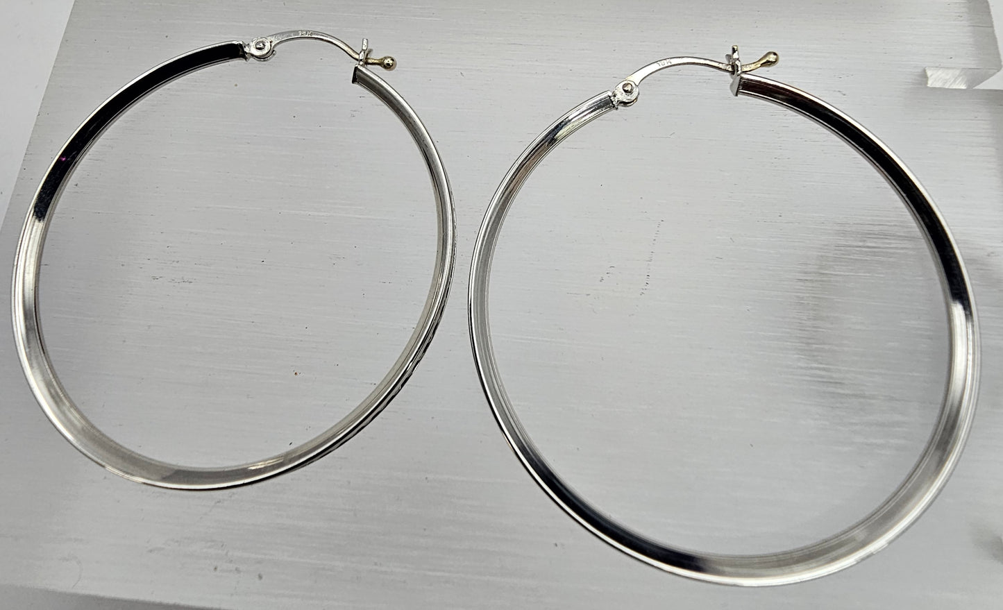 White 18ct gold hoop earrings