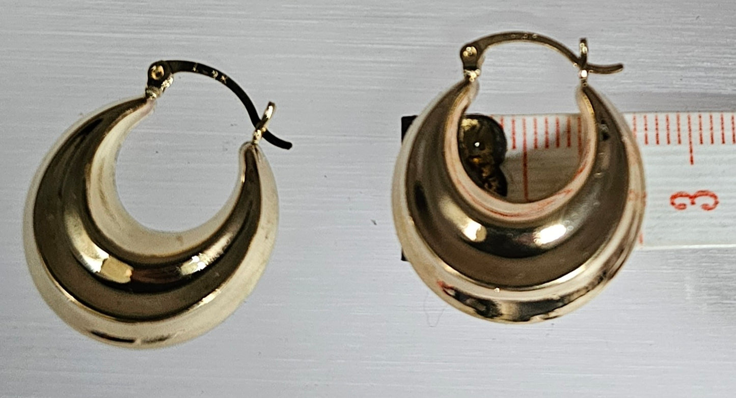 9ct yellow gold hoops earrings