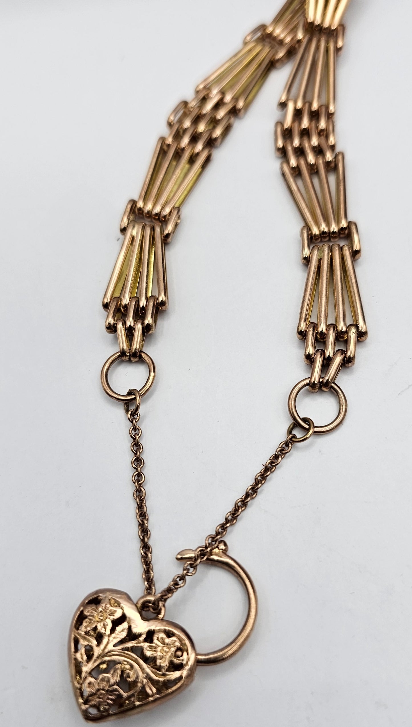 9ct rose gold gate bracelet
