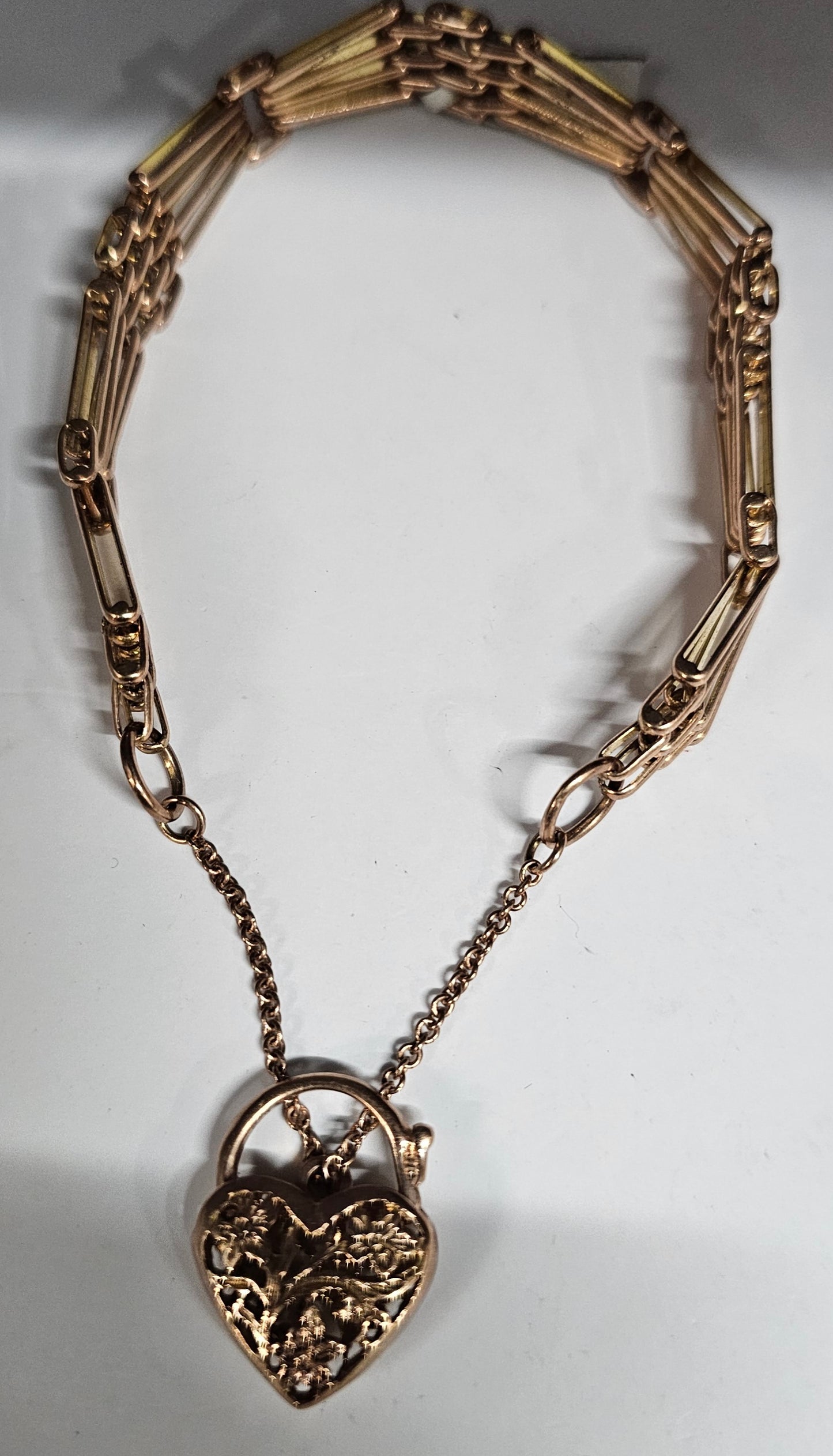 9ct rose gold gate bracelet