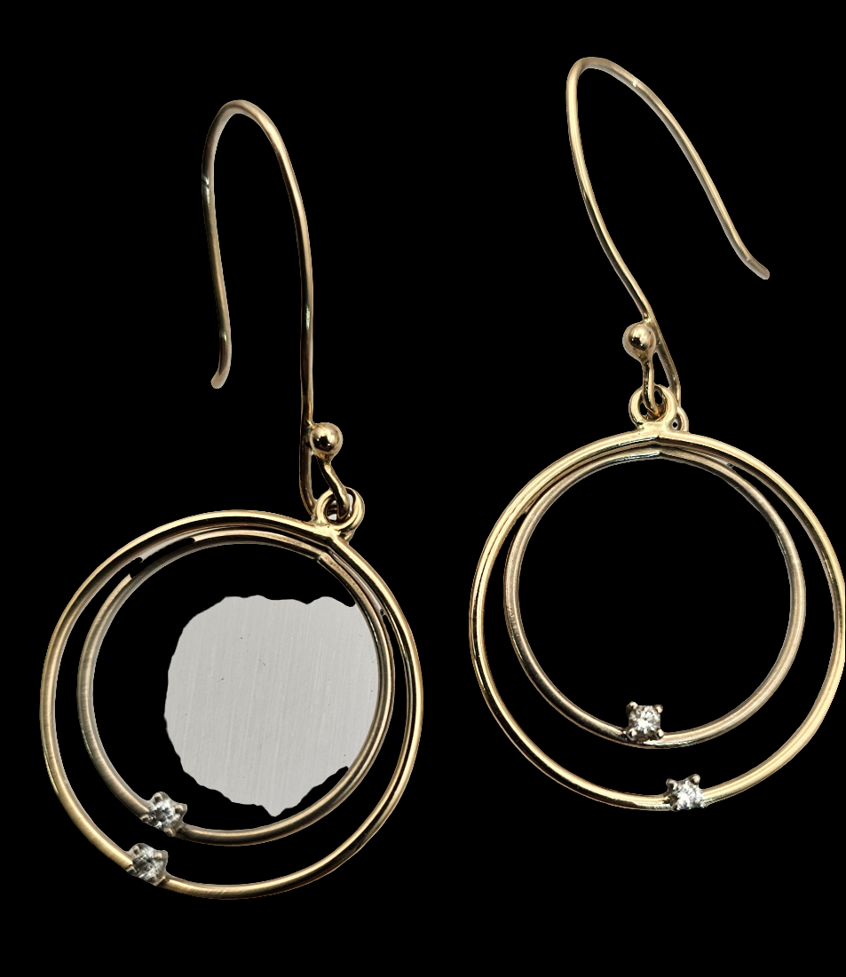 18ct double hoop earrings