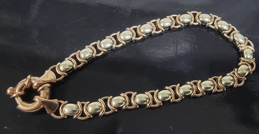 9ct Y/G Fancy Link Bracelet