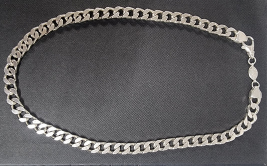 Italy made Solid 925 Sterling Silver Cuban Curb link mens chain