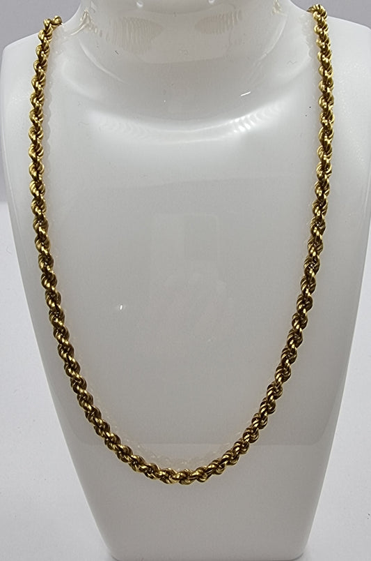 18ct yellow gold Twisted Rope Chain