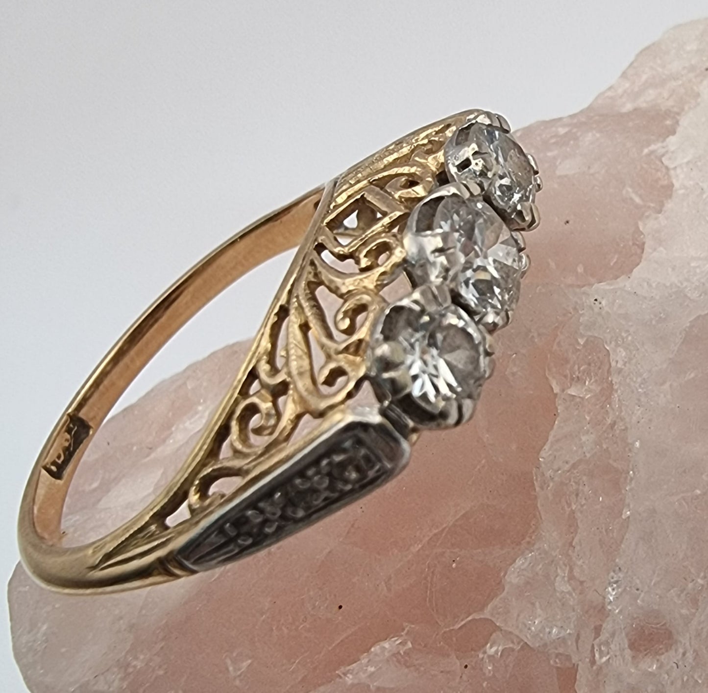 Antique old cut diamond ring