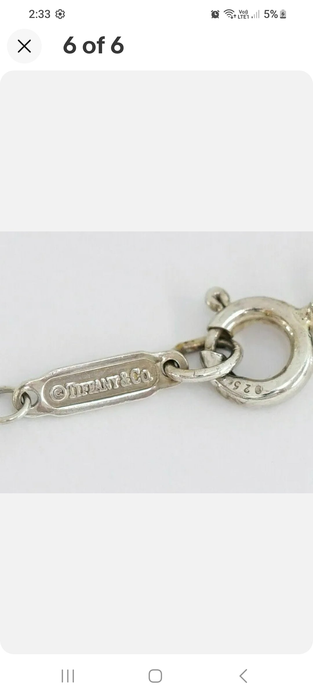 Tiffany&co concave pendant necklace