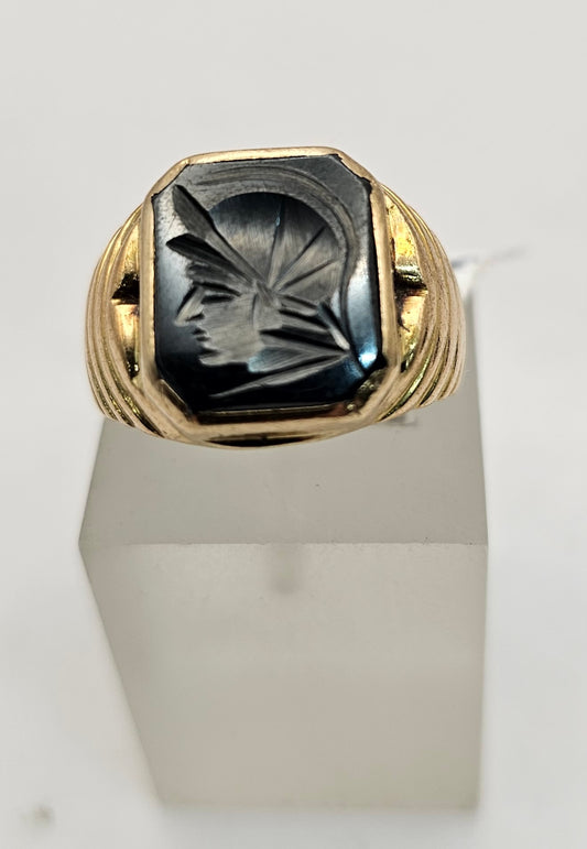 Vintage  Hematite Intaglio  Ring