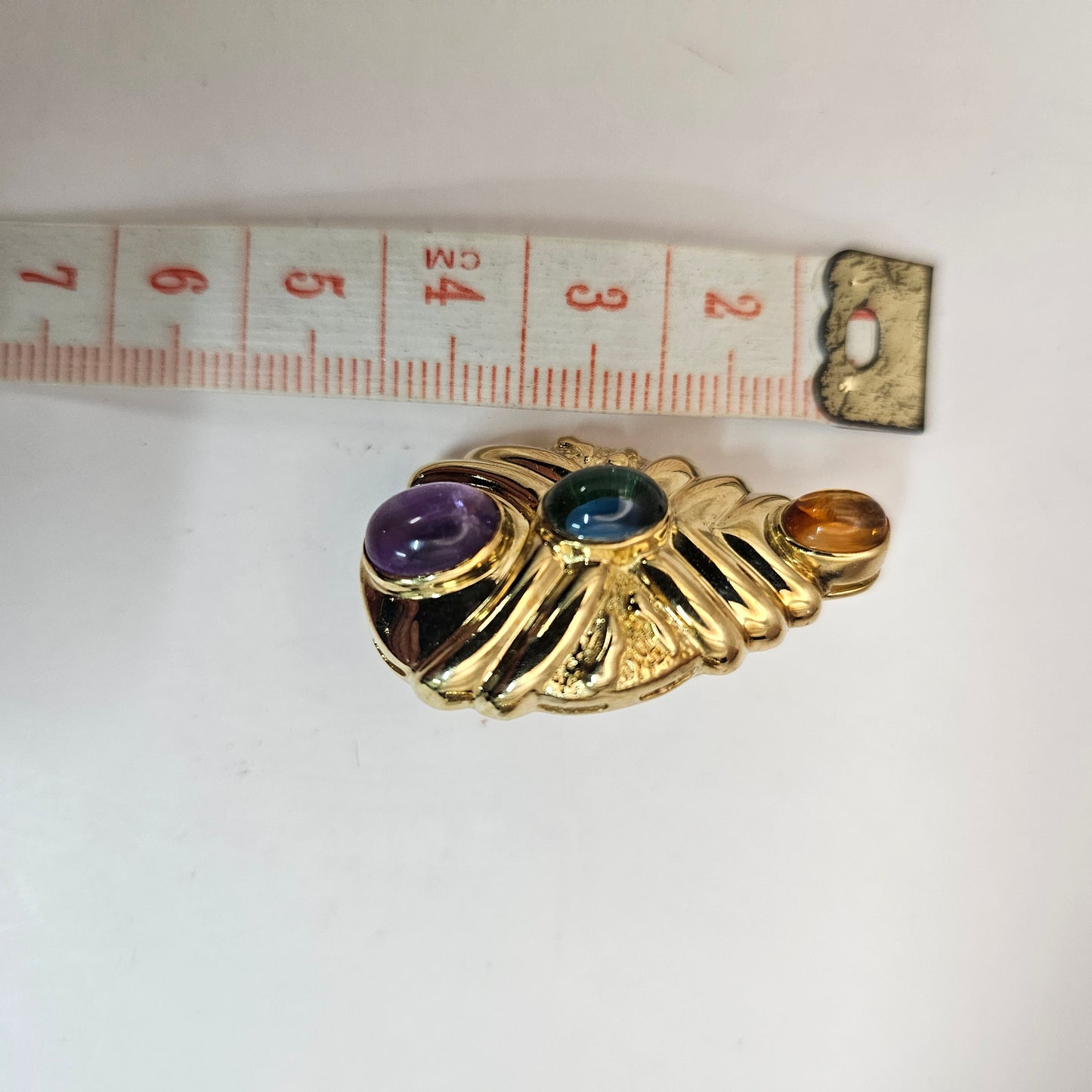 14ct yellow gold gemstone clip on Earing