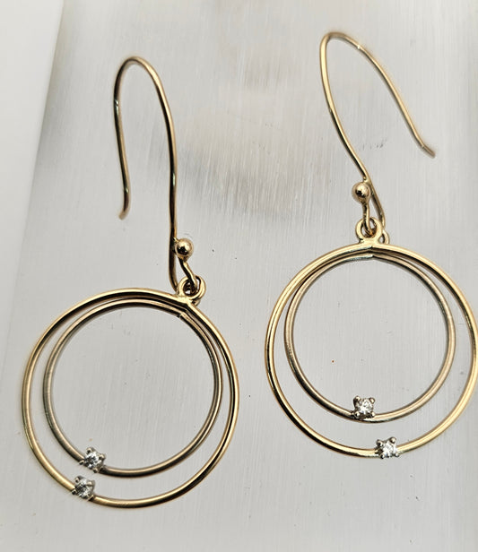 18ct double hoop earrings