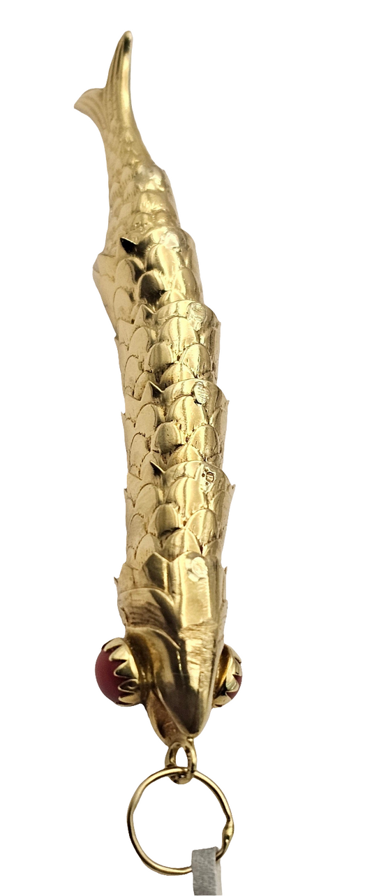 Vintage 18ct yellow gold fish pendent