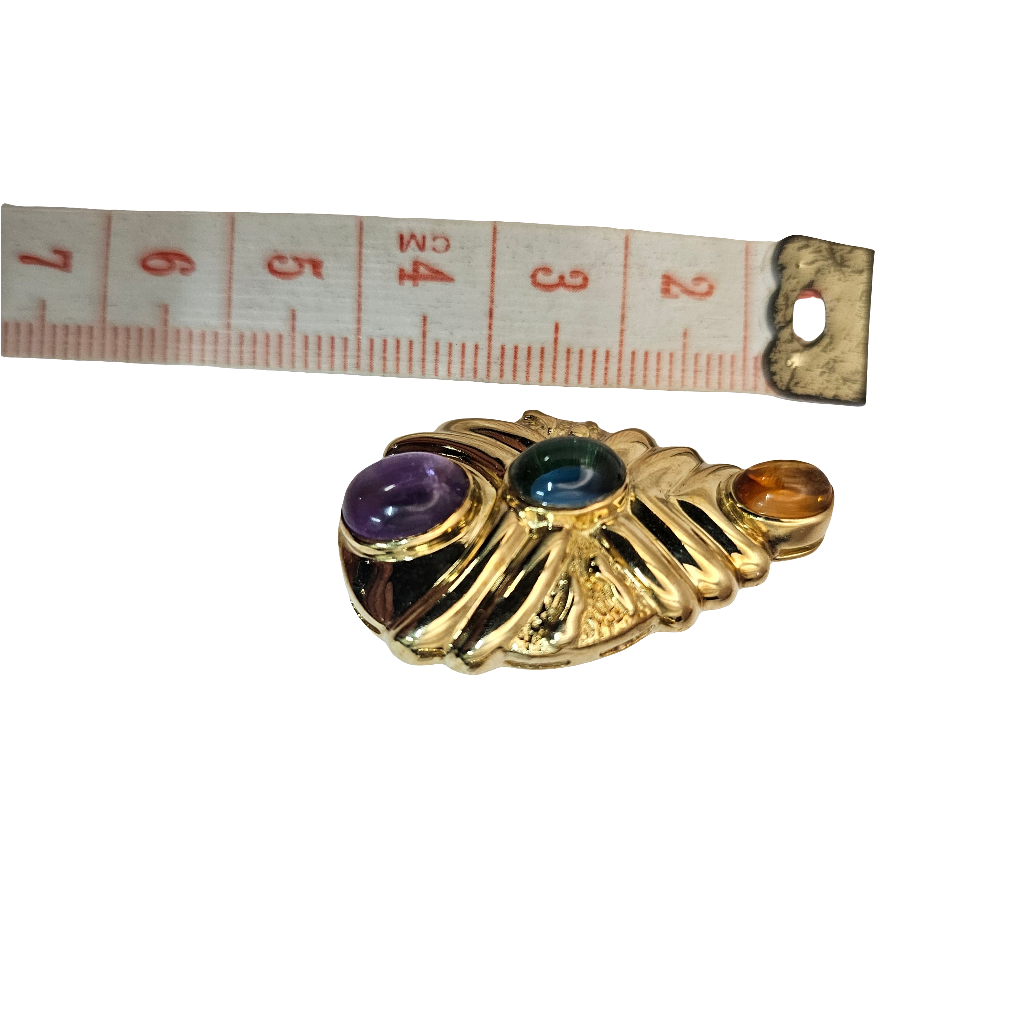 14ct yellow gold gemstone clip on Earing