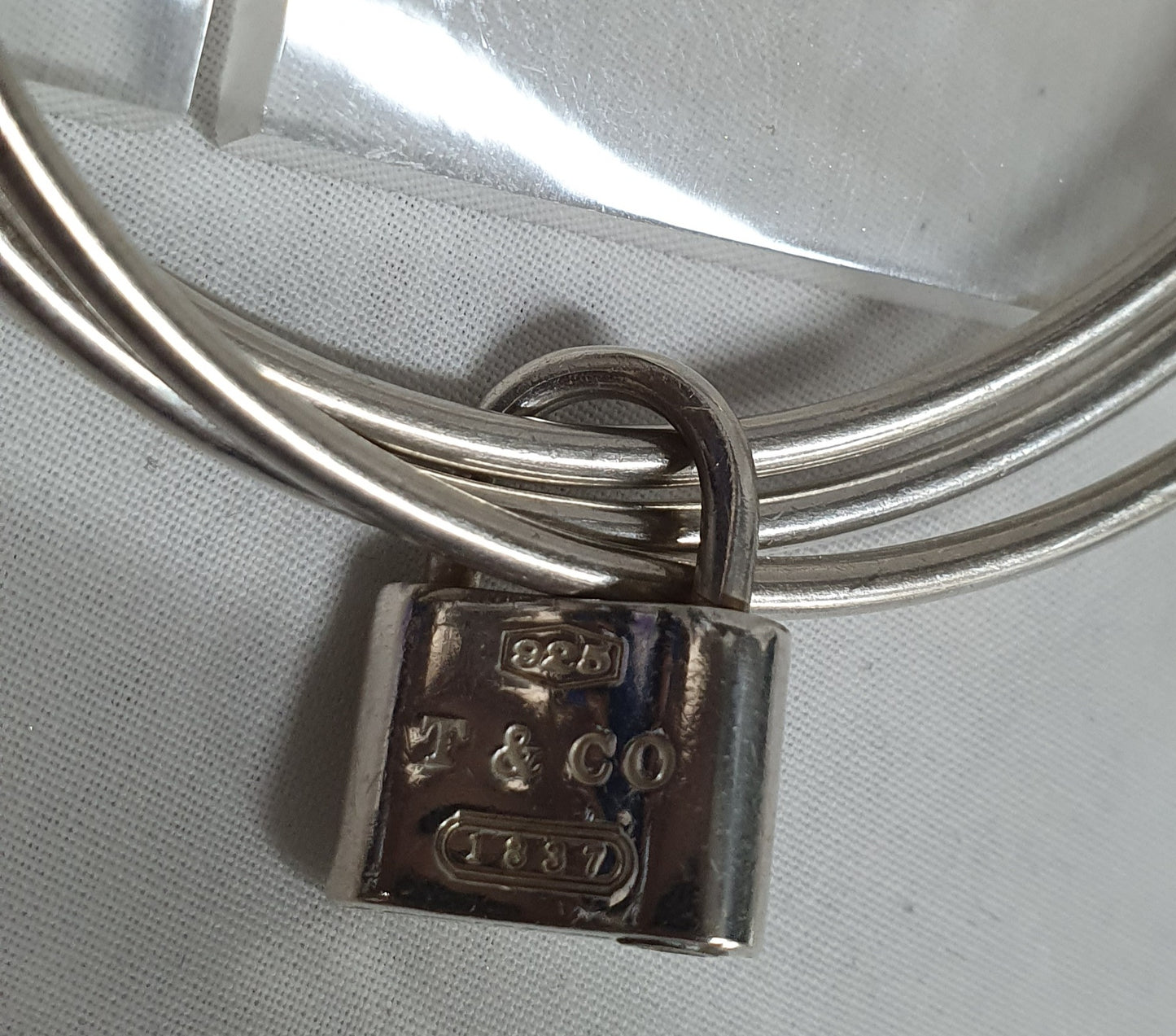 Set of three vintage tiffany&co1837 padlock bangle 925 sterling silver